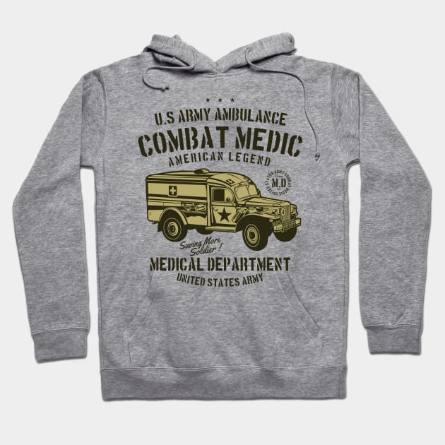 Army Ambulance Combat Medic Hoodie by lionkingdesign